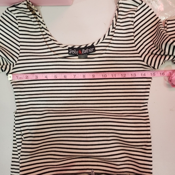 Polly & Esther black and white striped midi dress Size Medium - Picture 7 of 7